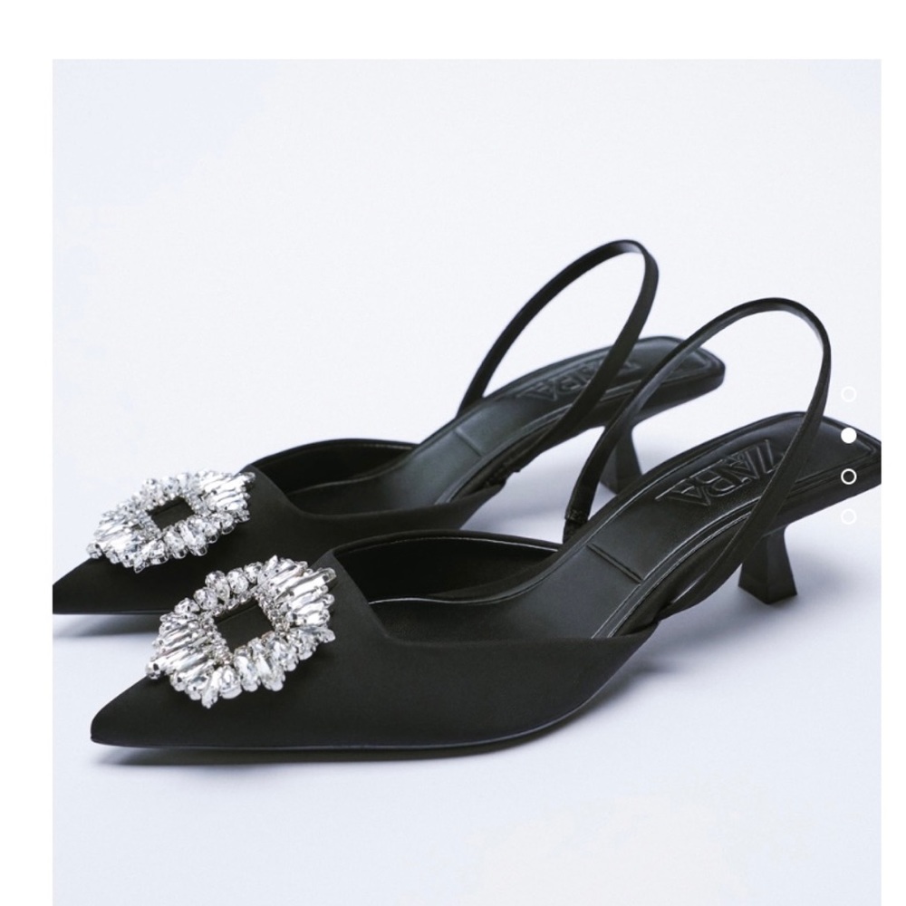 NWT Zara shimmery slingback heels
